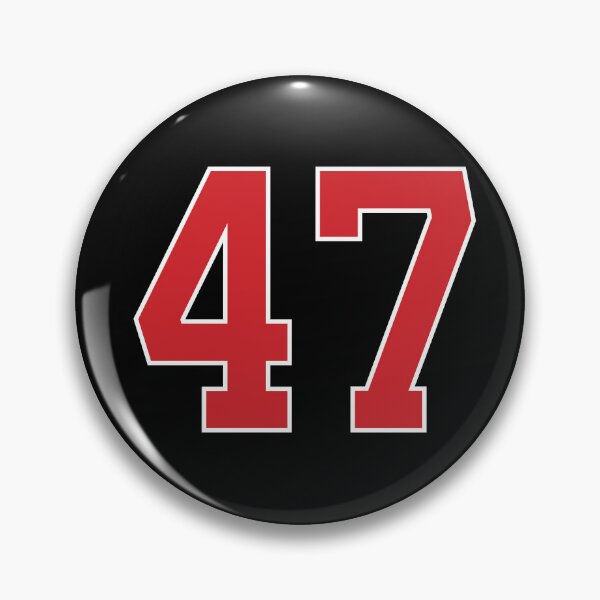 Artikelvorschau, Sportnummer 47, rot-schwarze Farbe Glückssport siebenundvierzig entworfen und verkauft von ArtIsParty.