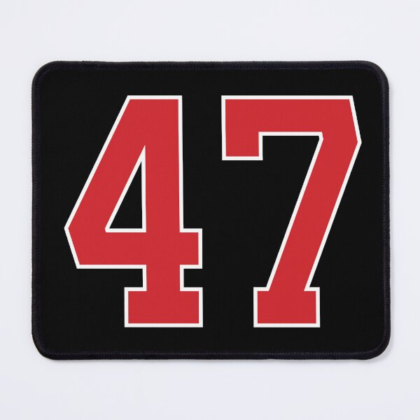 Item preview, Sports Number 47, red black color lucky sport forty seven designed and sold by ArtIsParty.