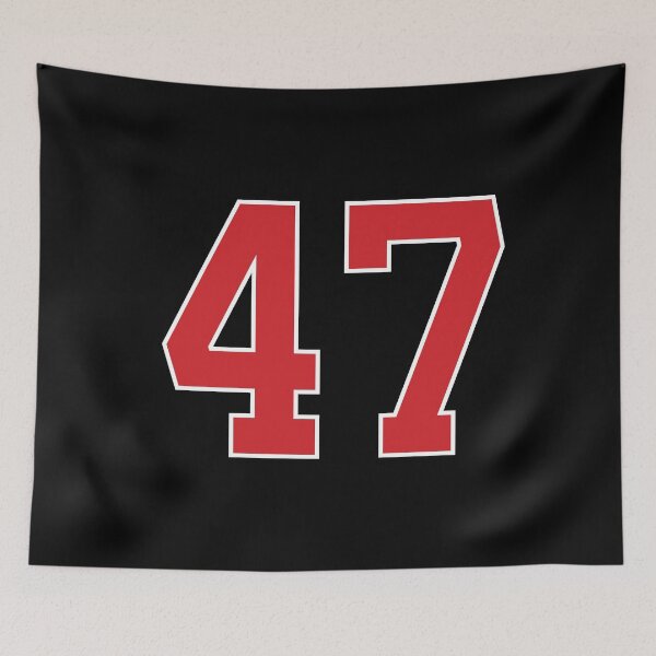 Item preview, Sports Number 47, red black color lucky sport forty seven designed and sold by ArtIsParty.