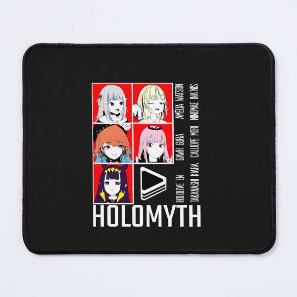 Artikelvorschau, Hololive EN Holomyth Klassisches T-Shirt mit rotem Einsatz entworfen und verkauft von Christiohring.
