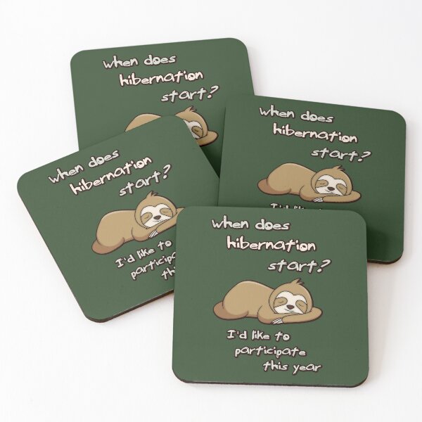 Item preview, When does hibernation start? I'd like to participate this year (sloth) designed and sold by SolidEarthArt.