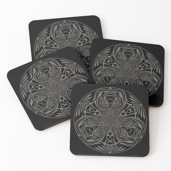 Item preview, Magic Frog psychedelic minimalistic grey mandala designed and sold by LiquidGeometry.