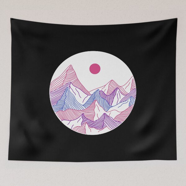 Item preview, Subtle Bi Pride Mountain Landscape, Discreet Bisexual Pride Flag designed and sold by SweetestPrints.
