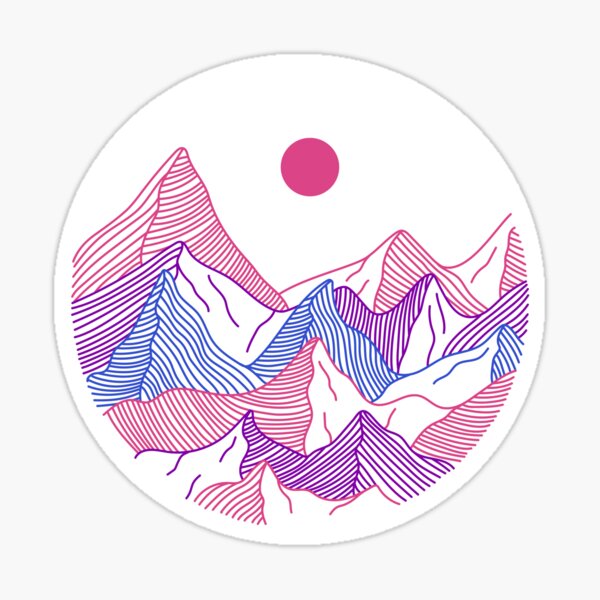 Item preview, Subtle Bi Pride Mountain Landscape, Discreet Bisexual Pride Flag designed and sold by SweetestPrints.