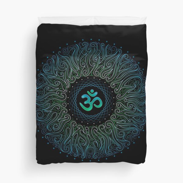 Pranava Yoga. Shanti Om. Mandala Duvet Cover