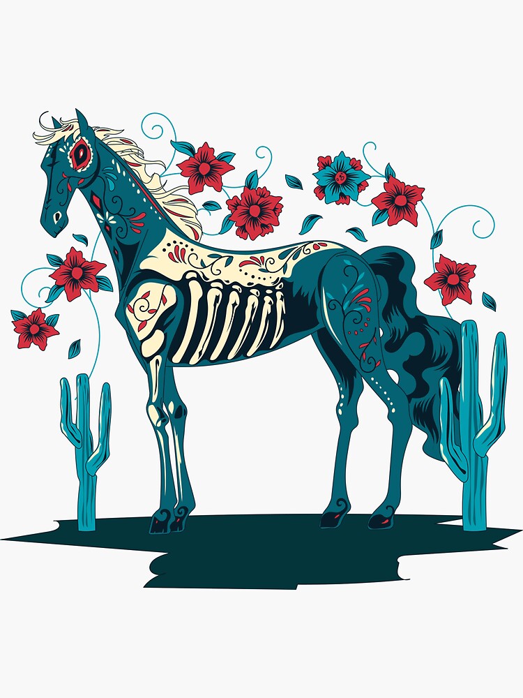 "Day of the Dead Horse" Sticker for Sale by ItsSpece Redbubble