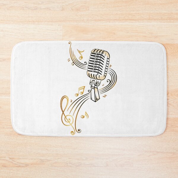 Item preview, Micro rétro avec notes de musique et clef. . classique designed and sold by JULIEANNE89.