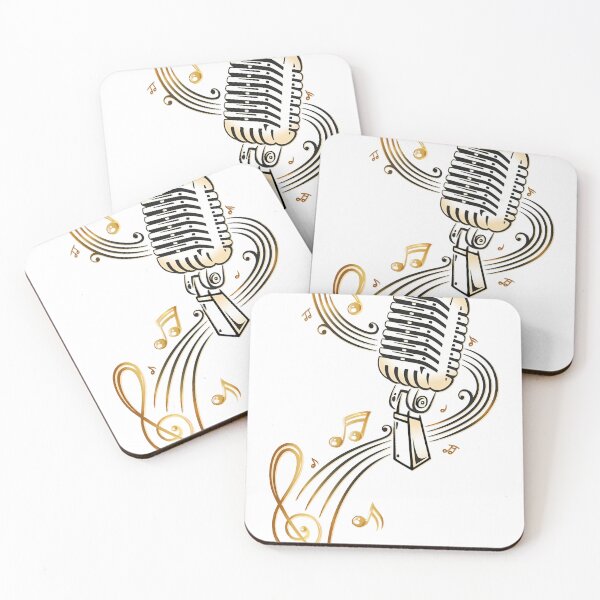 Item preview, Micro rétro avec notes de musique et clef. . classique designed and sold by JULIEANNE89.
