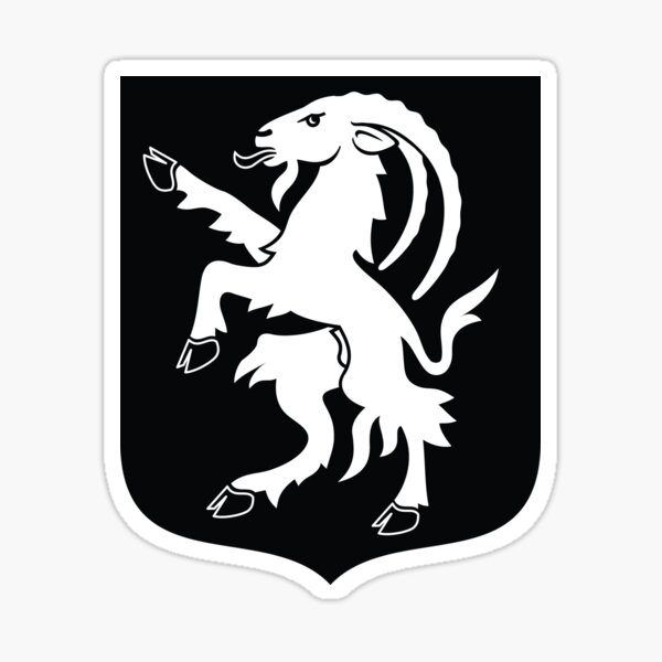 Item preview, Rampant Goat, the Coat of Arms of Hälsingland, Sweden, Black Print (Svenska Landskap) designed and sold by Landskapsbutiken .com.