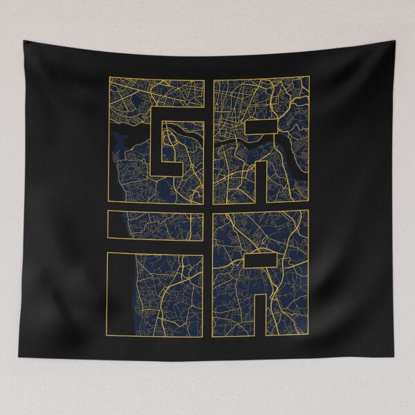 Item preview, Vila Nova de Gaia City Map of Porto, Portugal - Gold Art Deco Classic . designed and sold by rasorqlkolat.