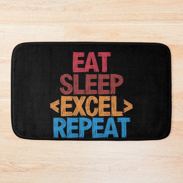 Item preview, Eat Sleep Excel Repeat - Funny Retro Vintage Colors Typography Satire designed and sold by FunnyHomeQuotes.
