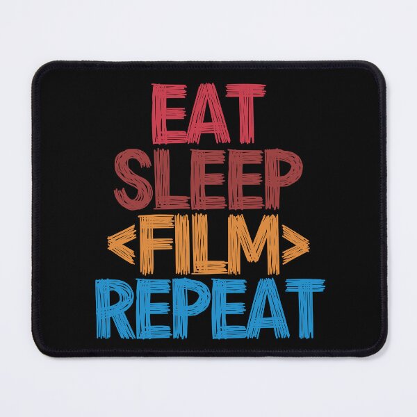 Item preview, Eat Sleep Film Repeat - Funny Retro Vintage Colors Typography Satire designed and sold by FunnyHomeQuotes.