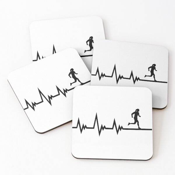 Item preview, Running EKG Pulse, Runner Heartbeat - Running Woman designed and sold by claudiasartwork.