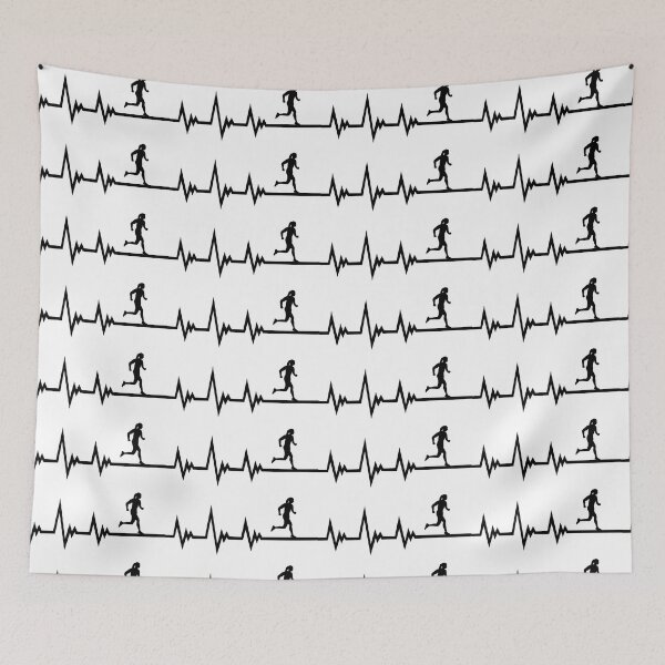 Item preview, Running EKG Pulse, Runner Heartbeat - Running Woman designed and sold by claudiasartwork.