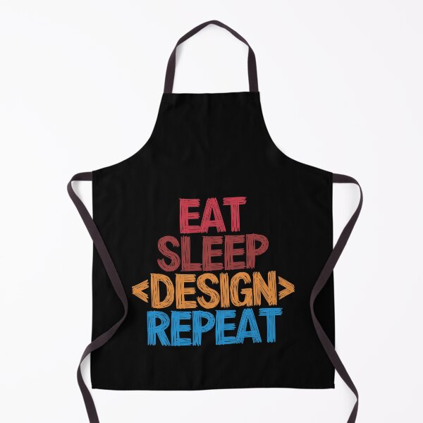 Item preview, Eat Sleep Design Repeat - Funny Retro Vintage Colors Typography Satire designed and sold by FunnyHomeQuotes.