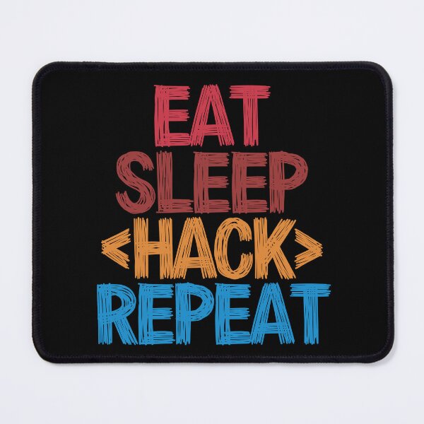 Item preview, Eat Sleep Hack Repeat - Funny Retro Vintage Colors Typography Satire designed and sold by FunnyHomeQuotes.
