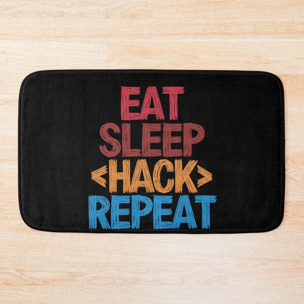 Item preview, Eat Sleep Hack Repeat - Funny Retro Vintage Colors Typography Satire designed and sold by FunnyHomeQuotes.