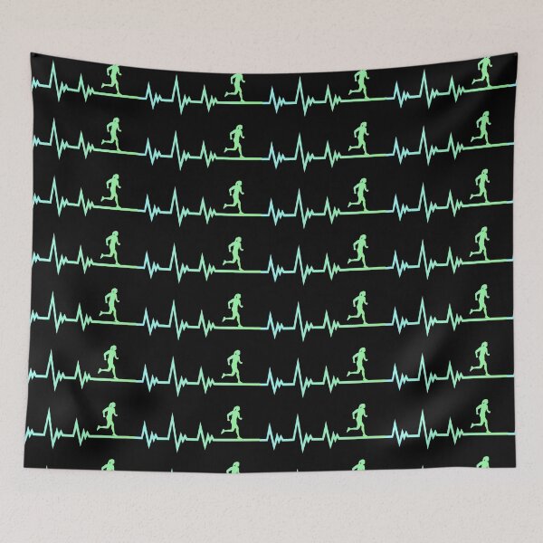 Item preview, Running EKG Pulse, Runner Heartbeat - Running Woman designed and sold by claudiasartwork.
