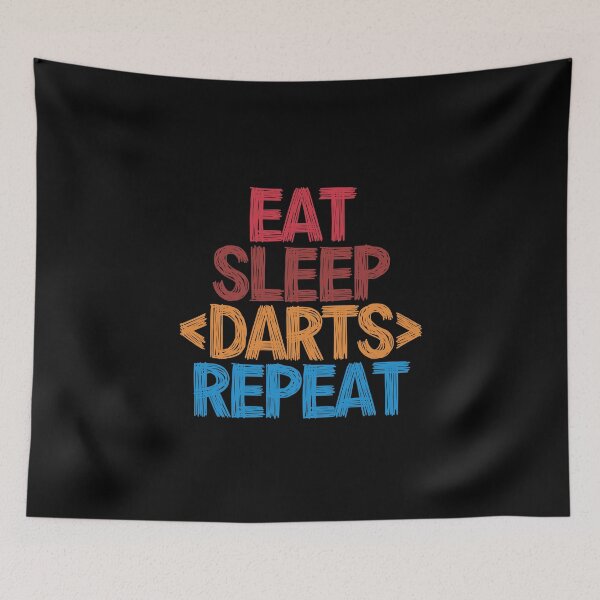 Item preview, Eat Sleep Darts Repeat - Funny Retro Vintage Colors Typography Satire designed and sold by FunnyHomeQuotes.