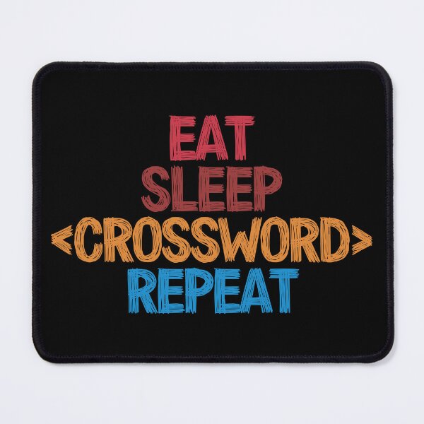 Item preview, Eat Sleep Crossword Repeat - Funny Retro Vintage Colors Typography Satire designed and sold by FunnyHomeQuotes.