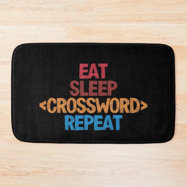 Item preview, Eat Sleep Crossword Repeat - Funny Retro Vintage Colors Typography Satire designed and sold by FunnyHomeQuotes.
