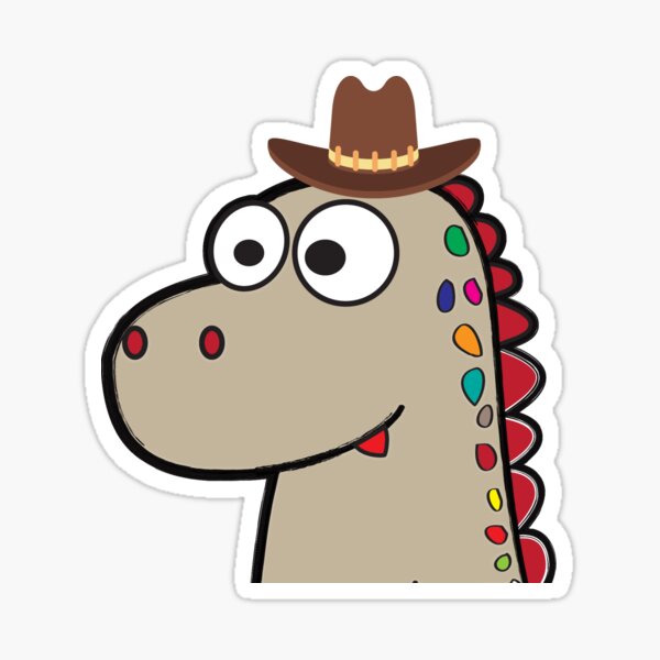 Easter Bunnysaurus T Rex Brown Western Sticker