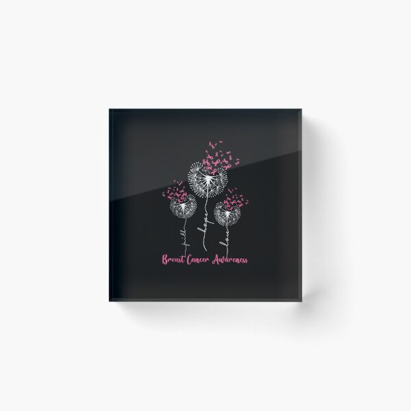 Item preview, Dandelion Faith Hope Love Breast Cancer Awareness Flower designed and sold by KimbempeCB.