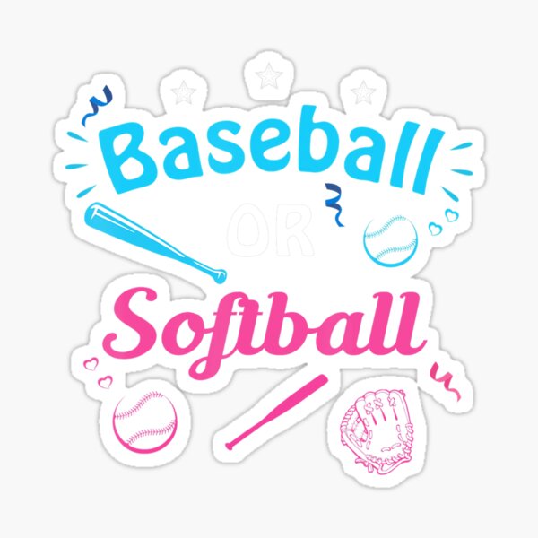 Baseball Or Softball Annoucement Gender Reveal Pink Or Blue Sticker For Sale By Wowkinpoagv 5041