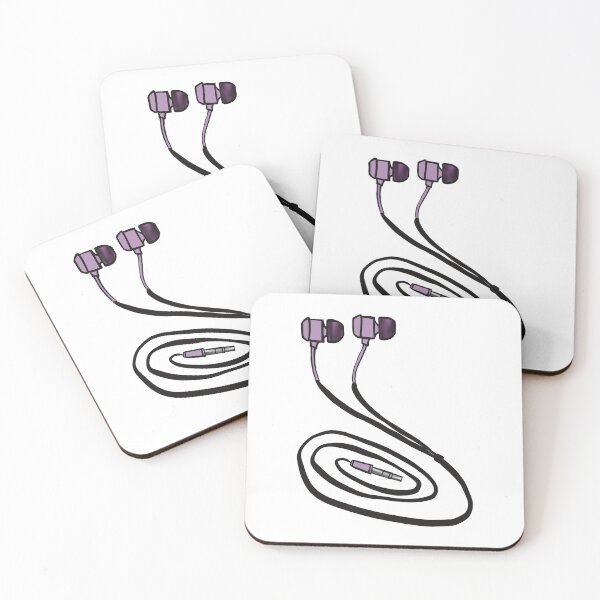 Item preview, Purple Earphones Illustration designed and sold by ZaraRoza.