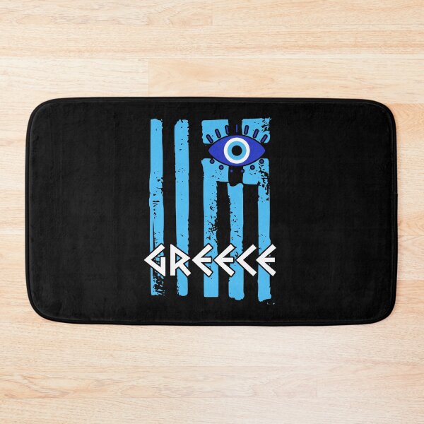 Item preview, Greece Flag With A Nazar Charm Spiritual Evil Eye Protection designed and sold by Nessshirts.