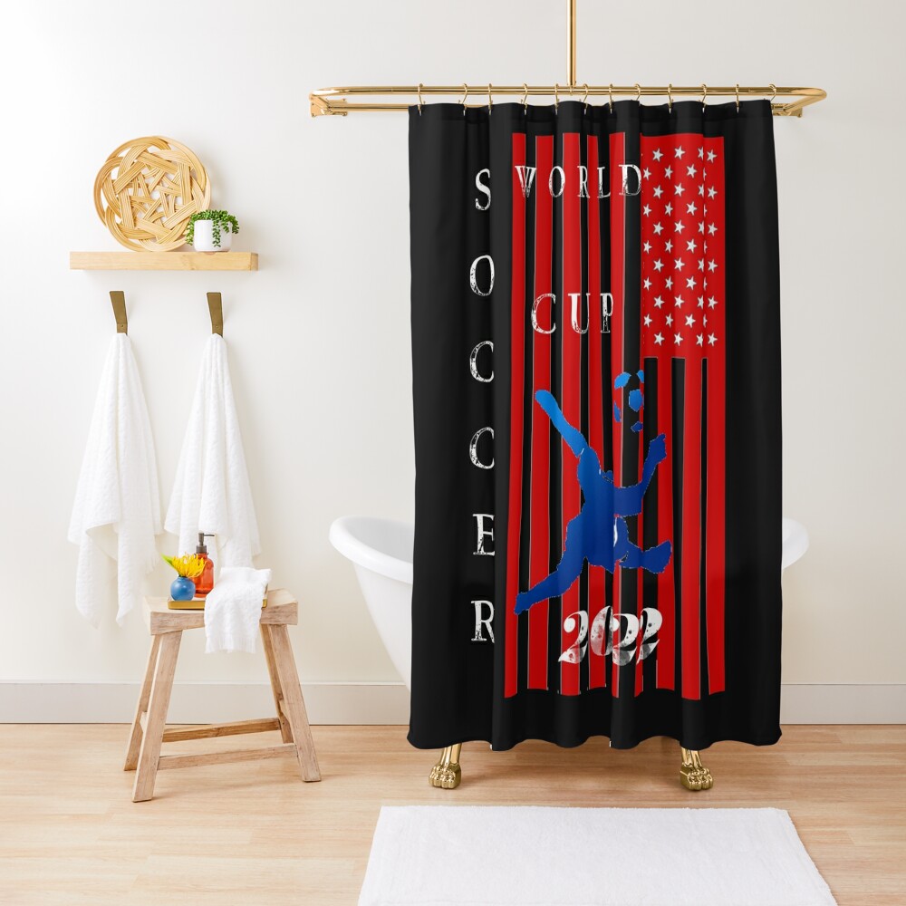 Reduction Supporting the USA national team in the Qatar World Cup 2022 Shower Curtain CS-0EYTRZBW