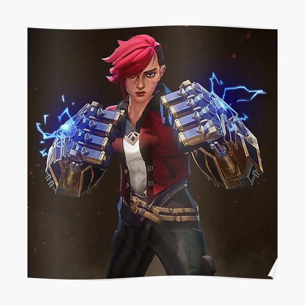 "Vi Arcane Fanart thunder punch" Poster by The-sky-is-here | Redbubble