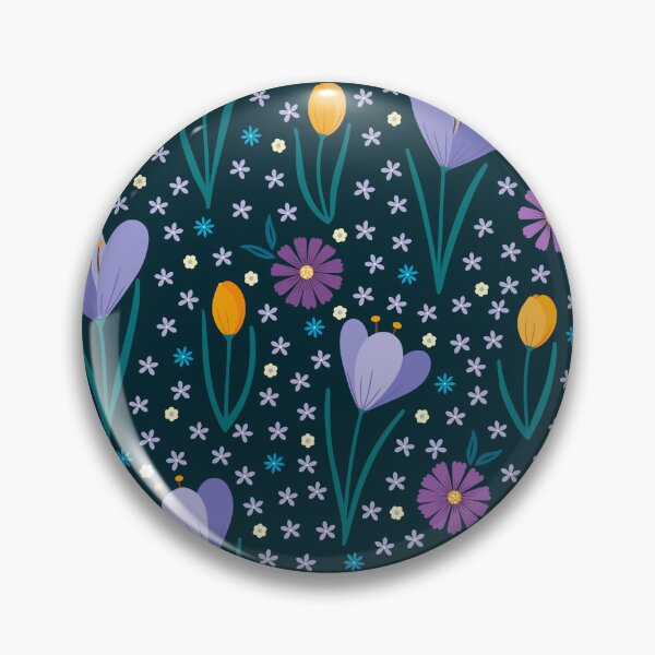 Item preview, Crocus Flowers on Dark Teal Pattern designed and sold by Calislahn.