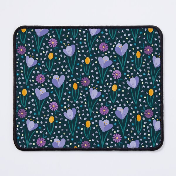 Item preview, Crocus Flowers on Dark Teal Pattern designed and sold by Calislahn.