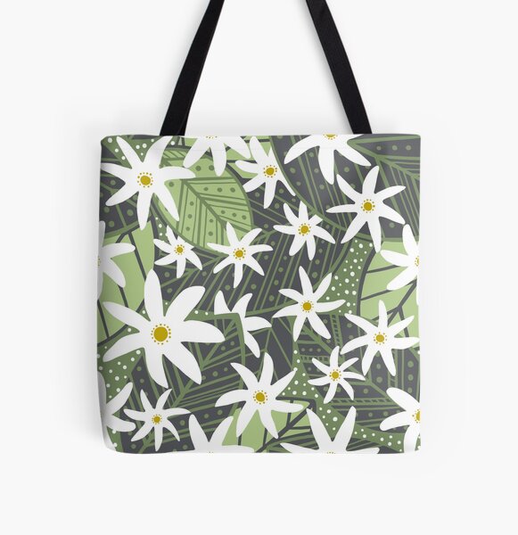 Tahiti Bohemian Garden - tropical flower, tiare flower, Polynesia, Hawaii All Over Print Tote Bag