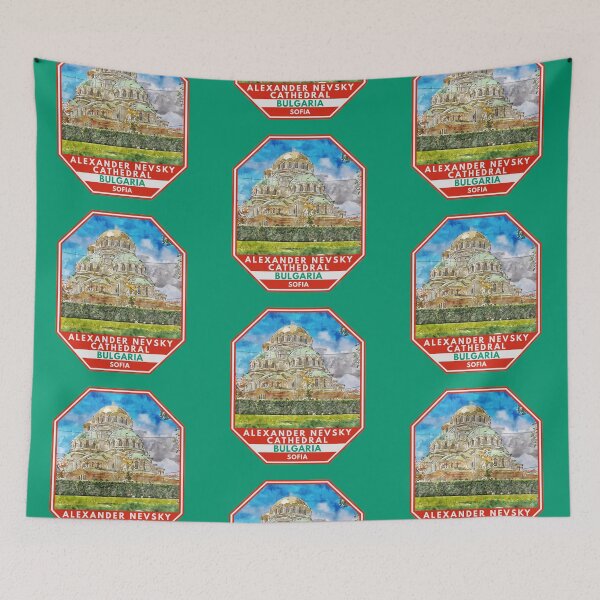 Item preview, Alexander Nevsky Cathedral Sofia Bulgaria Watercolor Badge designed and sold by KrisSidDesigns.