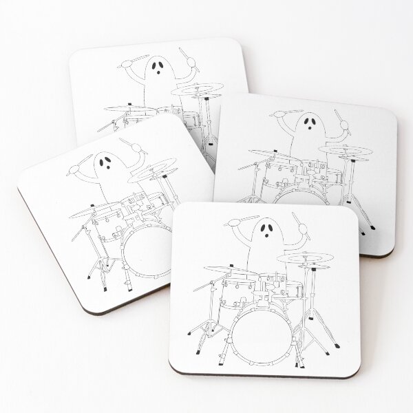 Item preview, Ghost Rocker Drummer Black outline designed and sold by limitLIS.