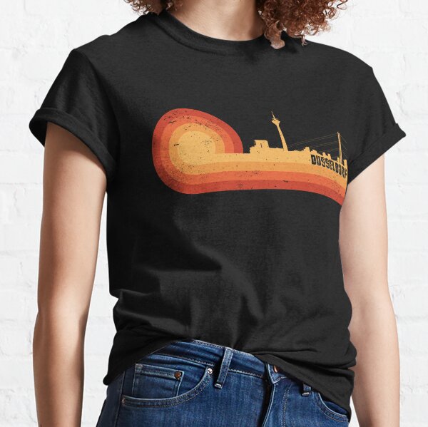 Retro Düsseldorf Skyline - Düsseldorf Silhouette Vintage Style Classic T-Shirt
