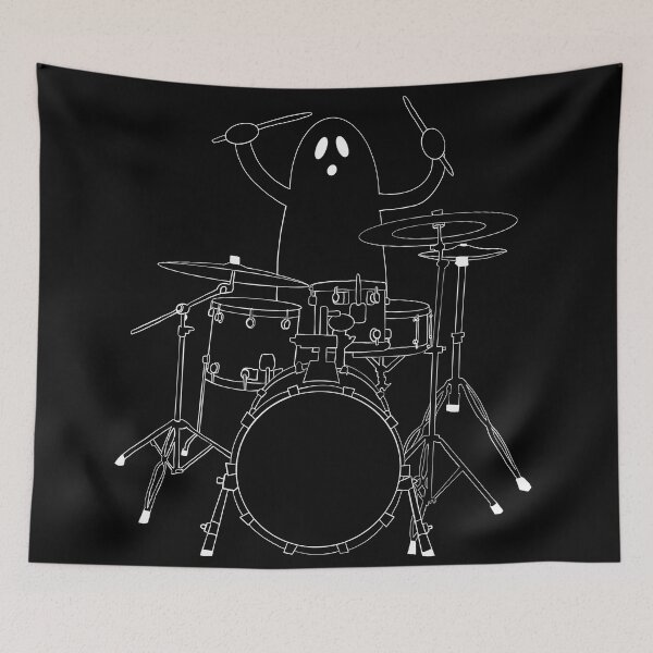 Item preview, Ghost Rocker Drummer Esquema blanco designed and sold by limitLIS.