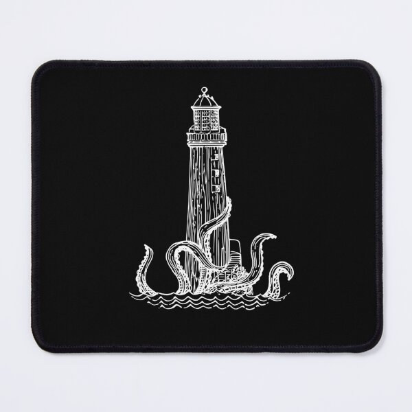 the lighthouse & the kraken - white variant Mouse Pad