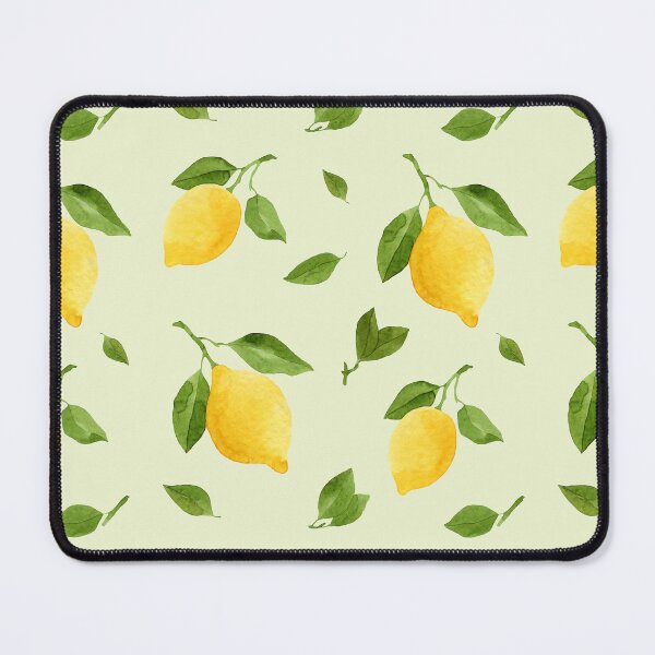 Item preview, Bright yellow watercolor lemons seamless pattern on light green background. designed and sold by helga-wigandt.