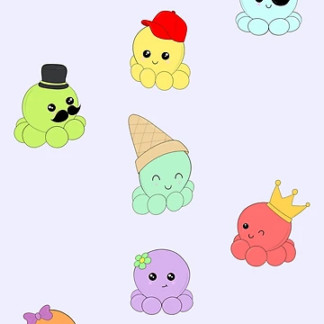 Artwork thumbnail, Octopuses Pattern by ShutterStudios