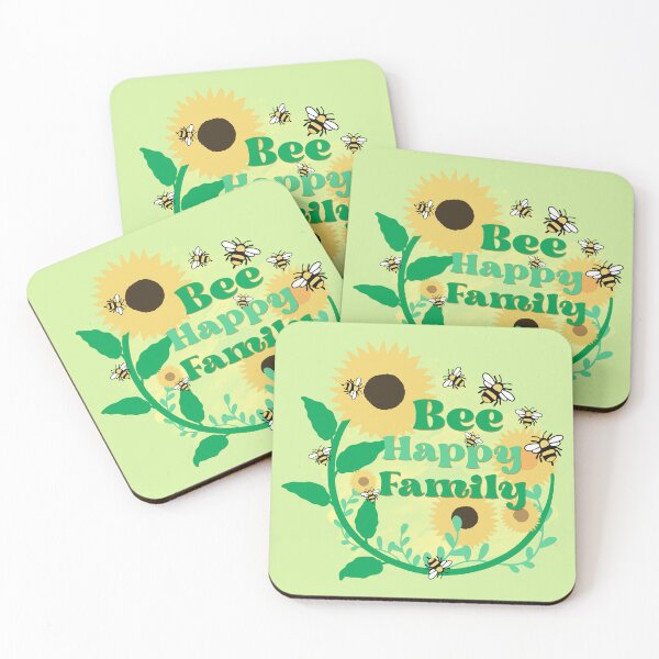 Artikelvorschau, Bee Happy Family (grüner Hintergrund) entworfen und verkauft von ibijin.