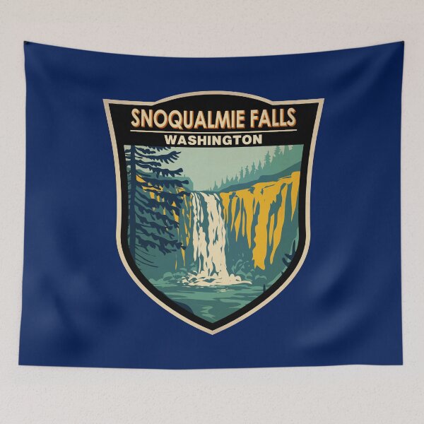 Item preview, Snoqualmie Falls Washington Waterfall Badge designed and sold by KrisSidDesigns.