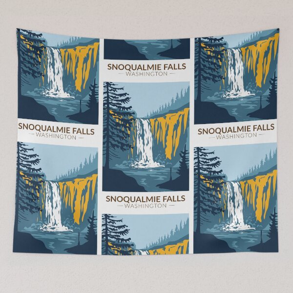 Item preview, Snoqualmie Falls Washington Waterfall Vintage designed and sold by KrisSidDesigns.