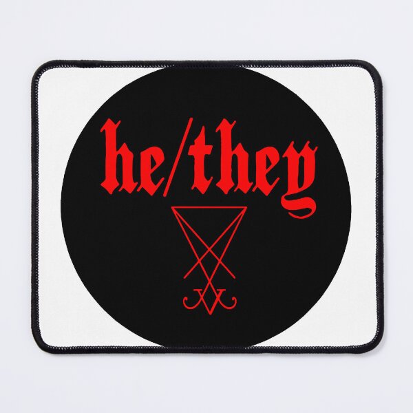 Item preview, He/they satanic pronouns designed and sold by M. Stringer.
