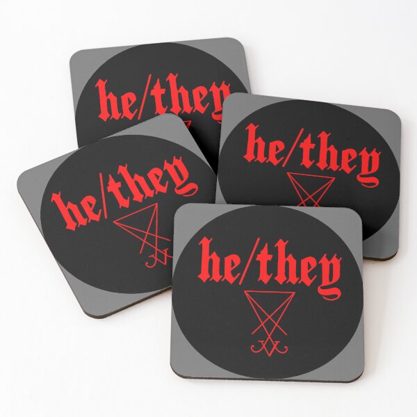 Item preview, He/they satanic pronouns designed and sold by M. Stringer.