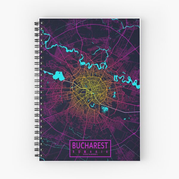 Item preview, Bucharest City Map Romania - Neon designed and sold by deMAP.