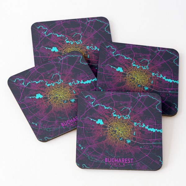 Item preview, Bucharest City Map Romania - Neon designed and sold by deMAP.