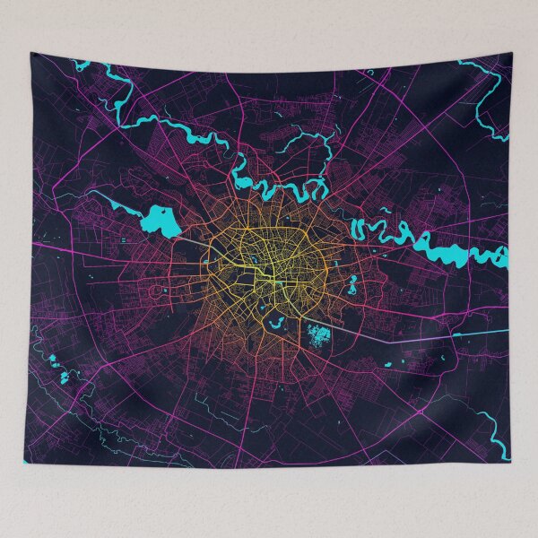 Item preview, Bucharest City Map Romania - Neon designed and sold by deMAP.